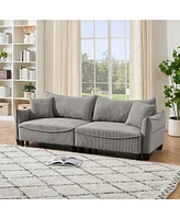 Cozy Corduroy Sofa Bed with Pillows for Living Room