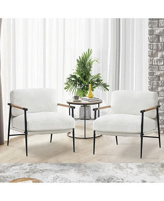 Leisure chair lounge chair velvet White color