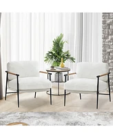 Leisure chair lounge chair velvet White color