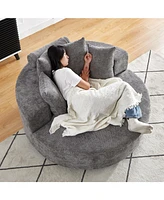 55" Chenille Swivel Sleeper Chair for Comfort & Style