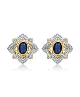 Classy White Gold Plated and 14K with Cubic Zirconia Stud Earrings
