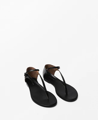 Mango Women's Leather Straps Sandals
