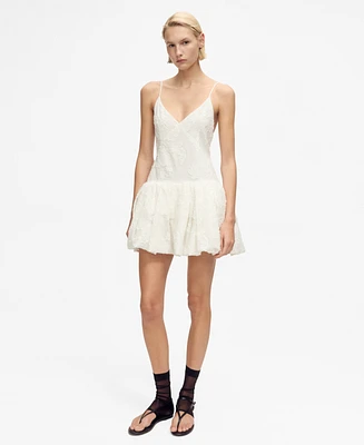 Mango Women's Balloon-Effect Textured Dress