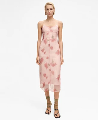 Mango Women's Floral-Print Combined Dress