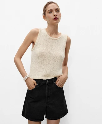 Mango Women's High-Rise Denim Shorts