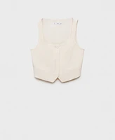 Mango Women's Linen Blend Suit Vest