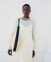 Mango Women's Semi-Transparent Combination Dress