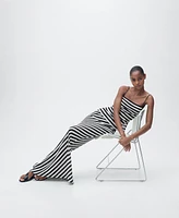 Mango Women's Long Striped Knit Skirts