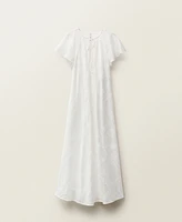Mango Women's Openwork Details Embroidered Dress