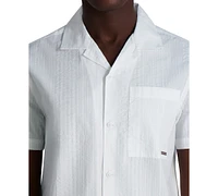 Karl Lagerfeld Paris Men's Short Sleeve All Over Printed Woven Shirt