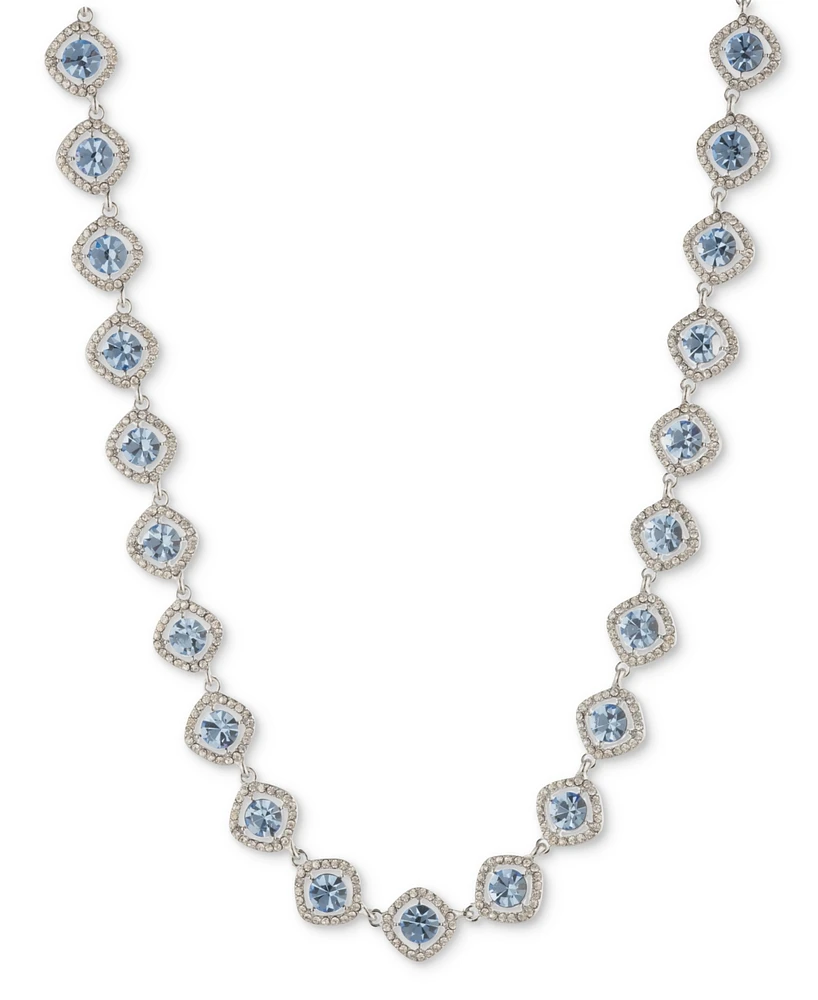 Givenchy Silver-Tone Pave & Color Crystal Collar Necklace, 16" + 3" extender