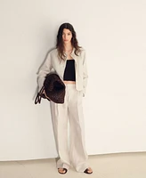 Mango Women's Pleated Linen Pants