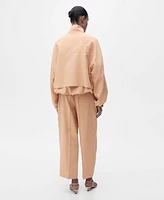 Mango Women's Pleated Straight-Fit Lyocell Pants
