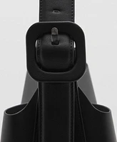 Mango Women's Buckle Shopper Bag