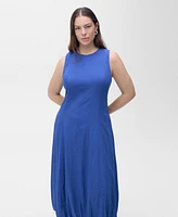 Mango Women's Puffed Hem Midi Dress