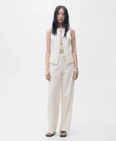 Mango Women's Straight Mid-Rise Pants