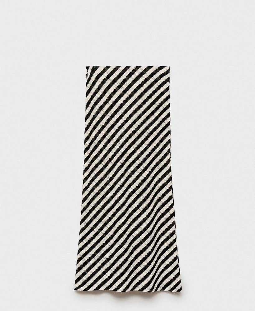 Mango Women's Long Striped Knit Skirts