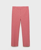 Mango Women's Gingham-Check Cropped Pants