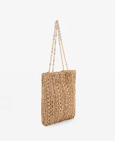 Mango Women's Metal Rings Natural Fiber Bag