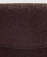 Mango Women's Flap Raffia Shoulder Bag