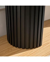 59" Modern Drawer Console Table with Unique Vertical Stripe