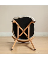 Natural Wood Dining Chair (Set of 2), Solid Oak, Made in North America, 47.5 x 55.5 x 78cm