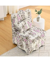 Flannel Dining Chair with Soft Cushions, Matching Pillow