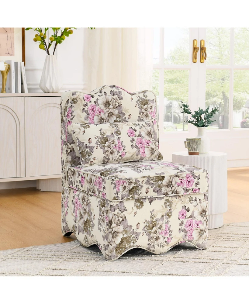 Flannel Dining Chair with Soft Cushions, Matching Pillow