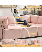 U-Shaped Modular Sectional Sofa with Reversible Chaise