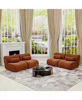 L-Shaped Orange Modular Sofa Set – High Comfort Chenille Fabric Sofa, Ideal for Modern Living Room and Lounge Areas, Freely Arrangeable, Simple