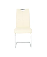 Modern Glass Dining Set: 6 Chairs, Round Table