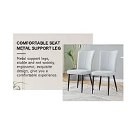 Black & Gold Glass Dining Table Set with 4 Light Gray Chairs