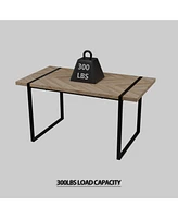 Mdf Wood & Metal Desk for 4-6, Stylish Home Office Table