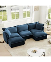U-Shaped Sectional with French Edges