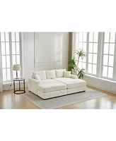 Modern Sectional Couch, 2 Pieces Corduroy Couch Cushion Covers