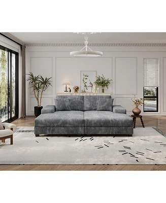 Corduroy Convertible Sofa Bed: Modern Oversized Lounge Chair