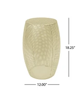 Round Metal Hollow Side Table