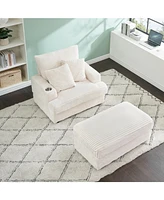 39-inch Spring upholstered armchair and Ottoman set