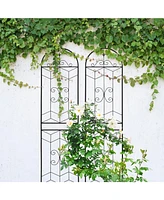 4-Pack Metal Garden Trellis 86.7" Rustproof Black