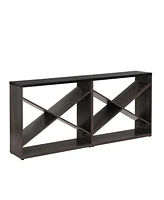 70.87" X-Shape Farmhouse Console Table with Storage