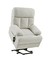 Electric Oversized Recliner Chair for Seniors and Elderly (Light Gray)