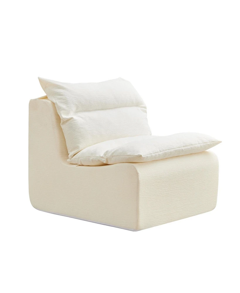 Armless Floor Chair with Backrest, Single Sofa Lounger, Living Room, Bedroom, Office