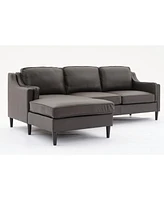 94.5 inch modern style L-shaped genuine leather sofa with chaise lounge, Left Chaise