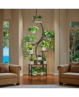 Plant Stand Indoor with Grow Lights, 8 Tiered Indoor Plant Shelf, 61" Tall Plant Stand for Indoor Plants Multiple, Metal Plant Flower Holder Stan