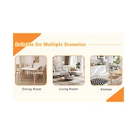 Snow Mountain Dining Set: 71" Table & 6 Black Pu Chairs
