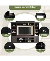 Farmhouse Entertainment Center with Bookshelf, 70" Tv