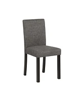 6-Piece Light Grey & Black Dining Set with Bench