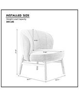 Ash Wooden Frame Upholstered Lounge Shell Chair,Modern Chair 1PC Comfor Chairs for Living Room,Coffee Shop,Office