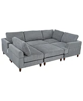 Modular Sectional Sofa with Ottoman L Shaped Corner for Living Room, Office, Spacious Space