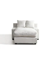 Modern Luxury Sofa Couch for Living Room Quality Chenille Upholstery Sleeper Sofa Bed Daybed Beige Chenille